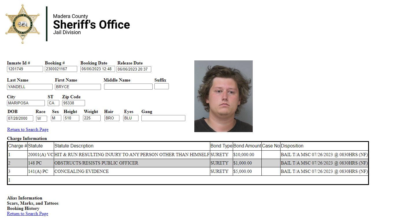 Inmate Information - Madera County, California